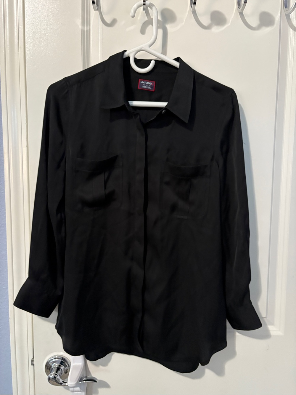 UNTUCKIT Carlina Silk Blend Long Sleeve Blouse Womens 6